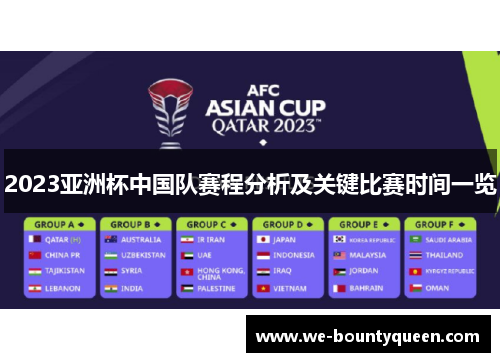 2023亚洲杯中国队赛程分析及关键比赛时间一览 2023亚洲杯中国队赛程分析及关键比赛时间一览